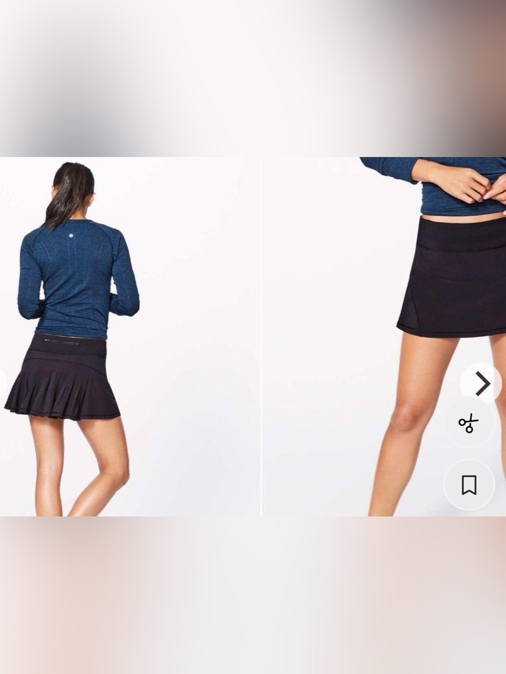 Lululemon black pace Rival skirt size 6